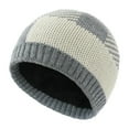 thumbnail image 1 of Hontri Fisherman Beanie Winter Fleece Warm Hat Plaid Knitted Hat Beanie Hat for Men & Women Ear Hat Thickened Outdoor Hat Caps Men Women Grey, 1 of 4