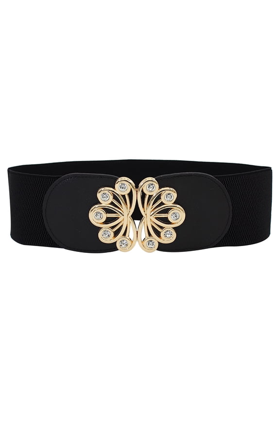 Belt on Sale, Women's Retro Wide Elastic Belt Dress Waist Sweater Jacket Elastic Elastic Wide Waist Seal Flower Buckle Belt Fashion Belts for Jeans Pants White