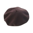 thumbnail image 1 of Hontri Beret Women's Autumn And Winter Fashion New Casual Wool Knitted Beret Black Beret Coffee, 1 of 3
