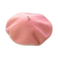 thumbnail image 1 of Hontri Berets Hats Women in Sale, Women's Autumn and Winter Fashion New Casual Wool Knitted Beret Pink, 1 of 3