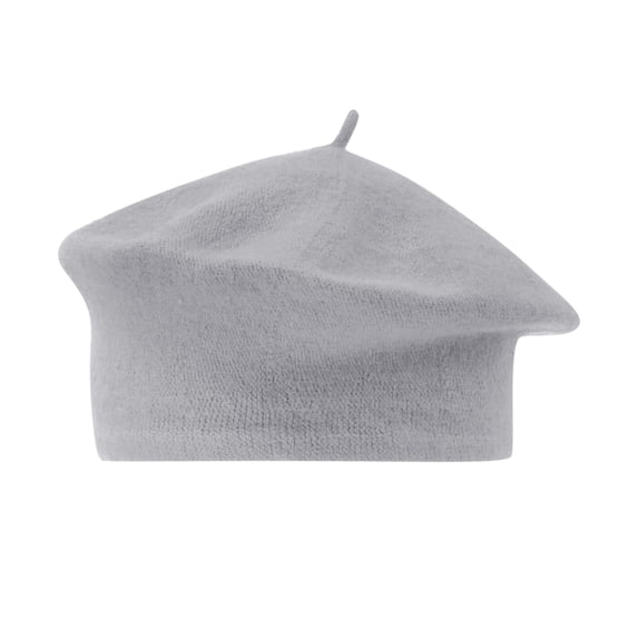 Hontri Black Beret Women Ladies Solid Color Imitation Wool Beret Bud Hat Painter Hat Hat French Classic Beret Grey