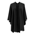 thumbnail image 1 of Hontri Black Fur Shawl Womens Large Front Knitted Sweater Wrap Topper Fall Winter Elegant Shawls Cape Concert Dress Coat Black, 1 of 6