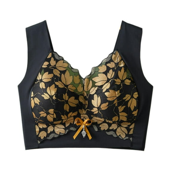 Hontri Bra Clearance Clothes under $5.00-Seamless Bras for Women,Women's Sports Vest with Big Breasts Showing Small Size Push up Bra Thin Seamless No Wires Breast Shrinking Lace Bra