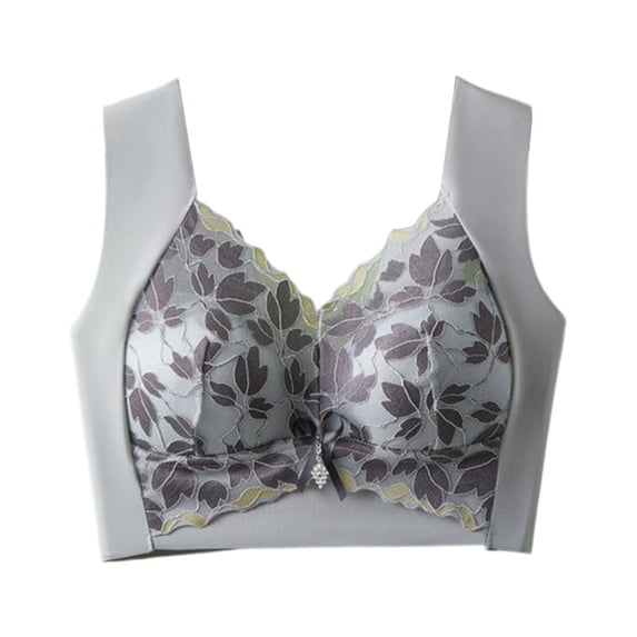 Hontri Bra Clearance Clothes under $5.00-Seamless Bras for Women,Women's Sports Vest with Big Breasts Showing Small Size Push up Bra Thin Seamless No Wires Breast Shrinking Lace Bra
