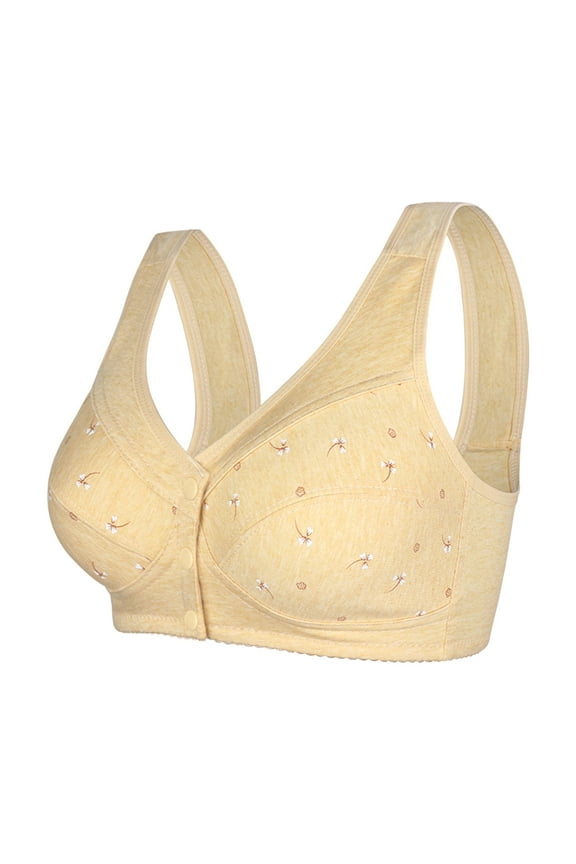 Bra Women Sexy Front Button Shaping Cup Adjustable Shoulder Strap Large Size Underwire Bra Beige 4Xl