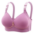 thumbnail image 1 of Hontri Bras for Women, Ladies' Non Steel Ring Comfortable Breathable Gathering Lingerie Non Thin Cup Smooth Text Bra Purple A under $10, 1 of 5