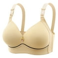 thumbnail image 1 of Hontri Bras for Women, Ladies' Non Steel Ring Comfortable Breathable Gathering Lingerie Non Thin Cup Smooth Text Bra Yellow A under $10, 1 of 4