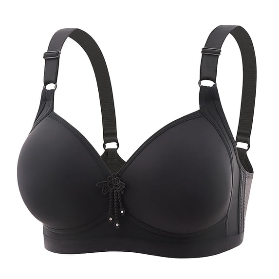 Hontri Bras for Women, Women Sexy Lace Back Button Shaping Cup Adjustable Shoulder Strap Large Size Bra Black Xxl under $10