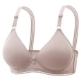 thumbnail image 1 of Hontri Bras for Women, Women Sexy Lace Back Button Shaping Cup Adjustable Shoulder Strap Large Size Underwire Bra Grey Xl under $10, 1 of 5