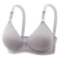 thumbnail image 1 of Hontri Bras for Women, Women Sexy Lace Back Button Shaping Cup Adjustable Shoulder Strap Large Size Underwire Bra Silver Xl under $10, 1 of 5