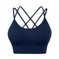 thumbnail image 1 of Hontri Bras for Women, Womens Cross Back Sport Bras Padded Strappy Criss Cross Cropped Bras for Yoga Workout Fitness Bras Navy Xxl under $10, 1 of 8