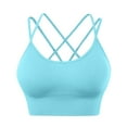 thumbnail image 1 of Hontri Bras for Women, Womens Cross Back Sport Bras Padded Strappy Criss Cross Cropped Bras for Yoga Workout Fitness Bras Sky Blue Xxl under $10, 1 of 8