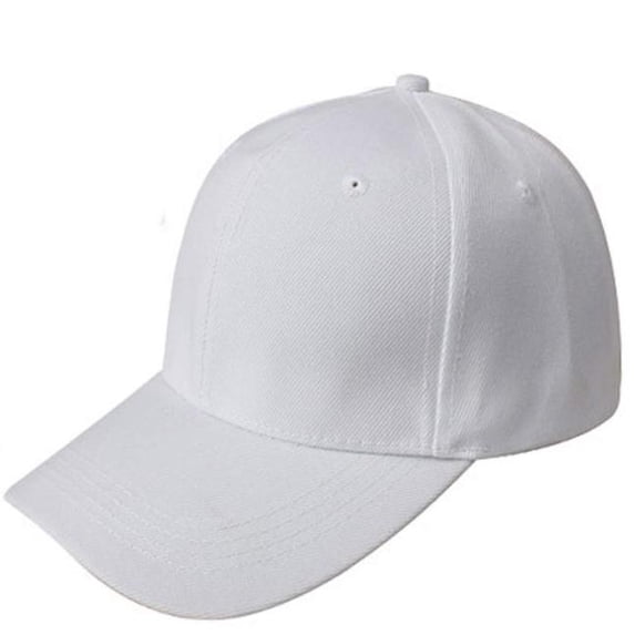 Hontri Canvas Baseball Cap Baseball Cap Blank Hat Solid Color Adjustable Hat White, Female White One Size