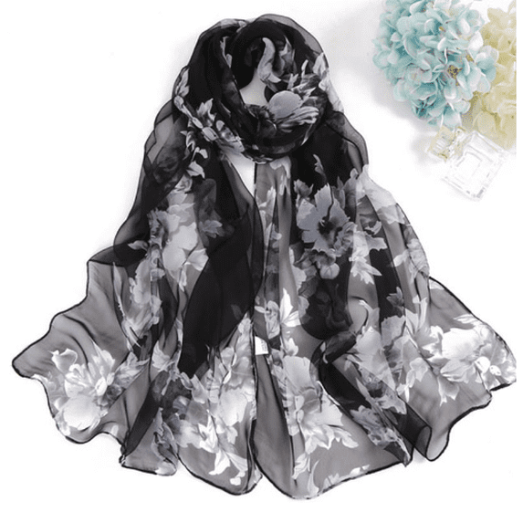 Hontri Scarf Fashion Women Shawl Long Printing Soft Ladies Scarves Scarf Wrap Peach Scarf Scarf for Women