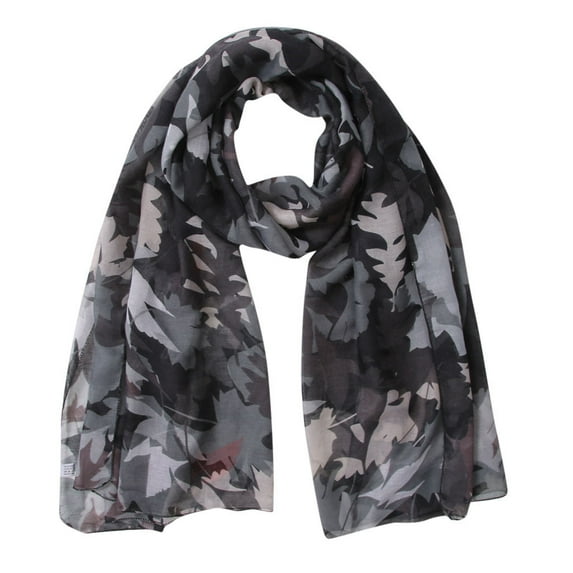 Hontri Chiffon Scarf in Clearance, Women Shawl Paris Yarn Autumn Print Scarves Scarf, Female Black One Size