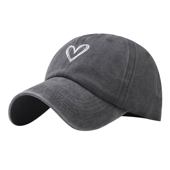 Hontri Cotton Visors in Clearance, Women Summer Fashion Beach Adjustable Washable Cotton Baseball Cap Sun Hat Outdoors Hat, Female Grey One Size