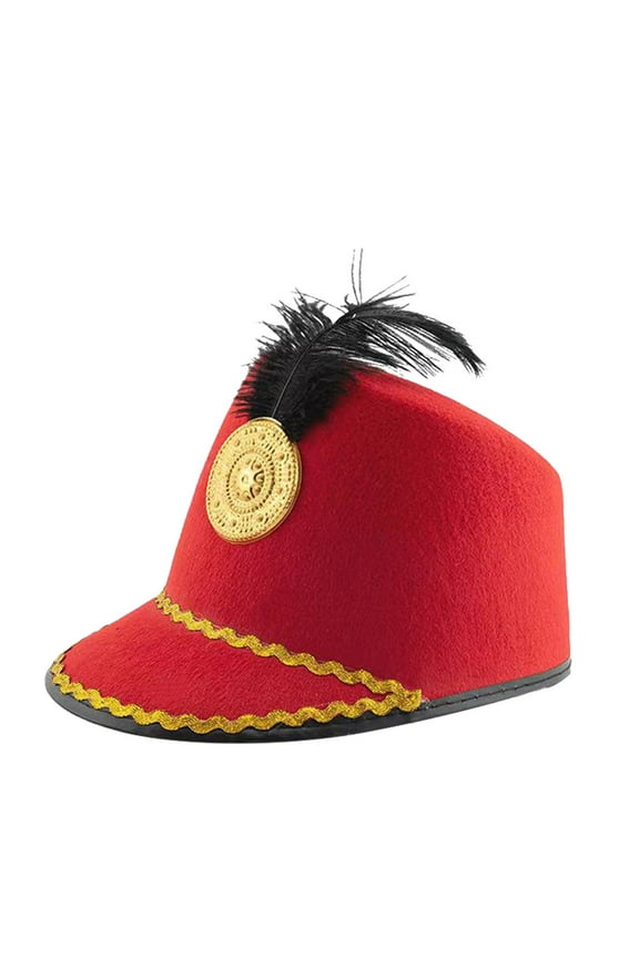 Cowboy Hat Clearance! Hat with Feather Hat Cos Honor Guard Hat Drum High Top Honor Cap Red