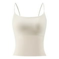 thumbnail image 1 of Hontri Double-Lined Support Tank Tops for Women - Adjustable Spaghetti Strap Camisoles, Sleeveless Everyday Layering Basics White L, 1 of 8