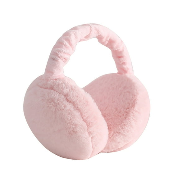Hontri Ear Muffs for Winter Women Women Winter Ear Adjustable Faux Ear Warmer Warm Windproof Plush Earmuffs Foldable for Men Girl Ear Muffs Pink 1