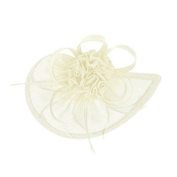 Hontri Fascinators Hat for Women 20S 50S 2023 Fascinator Hat Flower Feather Mesh Tea Party Hairband for Women White 2 One Size