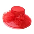 thumbnail image 1 of Hontri Fascinators Hats for Women in Sale, Women's Church Kentucky Daily Hat Charming Bridal Tea Party Wedding Hat Tea Party Hats for Women Red, 1 of 2