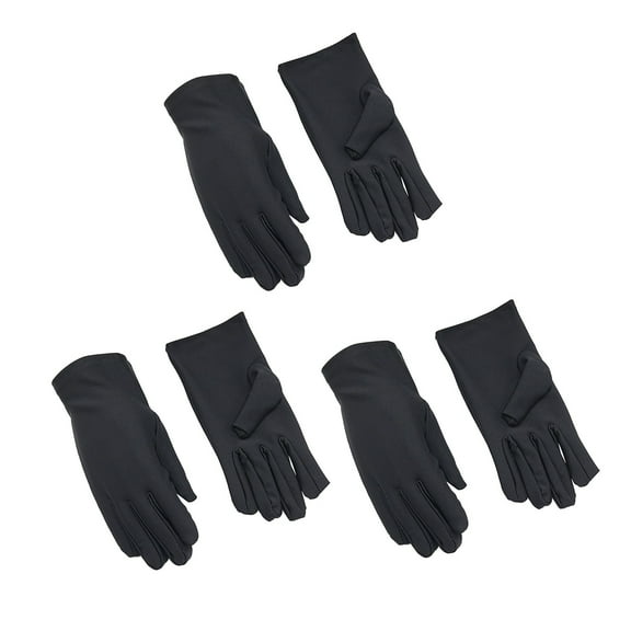 Hontri Gloves for Women Cold Weather 3 Pairs Cotton Gloves Resuable Soft Works Glove Or Moisturizing Hands Jewelry Archival Costume Inspection Gloves for Women Black