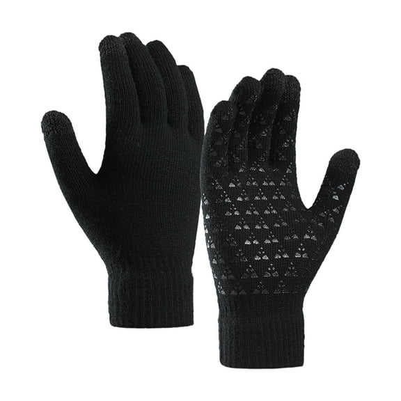 Hontri Gloves for Women Cold Weather Cuff Winter -Screen for Men Gloves -Slip Gloves Upgraded Knit Soft Thermal Elastic Women Gloves Gloves for Women Black