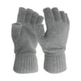 thumbnail image 1 of Hontri Gloves for Women Cold Weather Color Men's And Warm Knitted Gloves Women's Half-Finger Winter Solid Gloves Gloves for Women Grey, 1 of 3