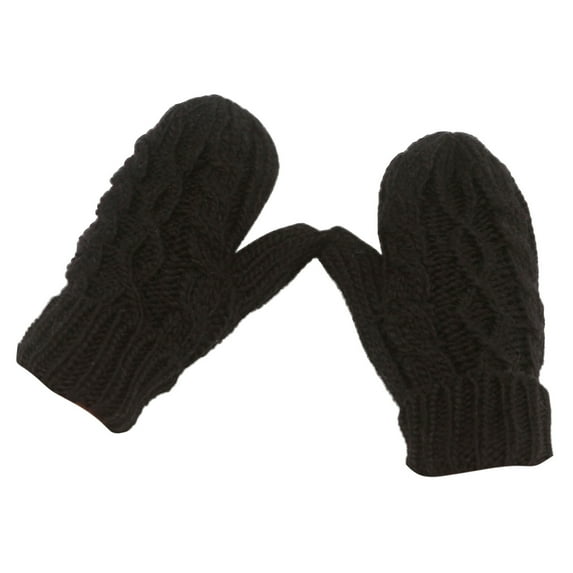Hontri Gloves for Women Cold Weather Women Warmer Thicken Knitted Finger Thermal Skiing Gloves Mitten Gloves for Women Black