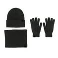 thumbnail image 1 of Hontri Hat Gloves Scarf Set Women Women&Men Autumn Winter Warm Cute Wool Hat Scarf Gloves Three Winter Snow Knit Cap Screen Mittens Scarves Sets Young Women Gift Ideas Black, 1 of 4