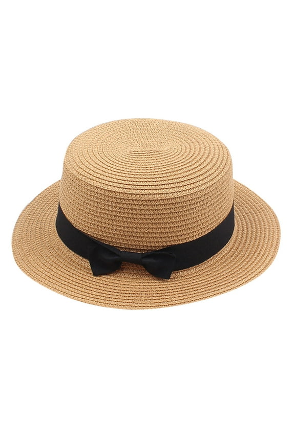 Hat Ladies Women's Summer Solid Hat Top Sun Visor Sun Straw Beach Hat Baseball Cap Khaki