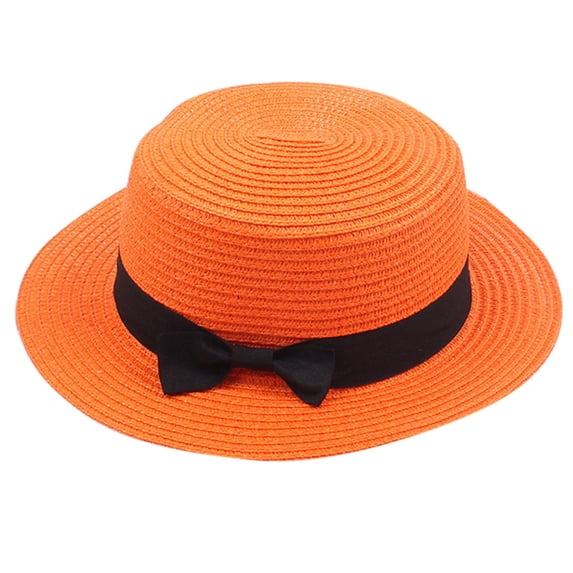 Hontri Hat Ladies Women's Summer Solid Hat Top Sun Visor Sun Straw Beach Hat Baseball Cap Orange