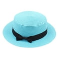 thumbnail image 1 of Hontri Hat Ladies Women's Summer Solid Hat Top Sun Visor Sun Straw Beach Hat Baseball Cap, 1 of 2
