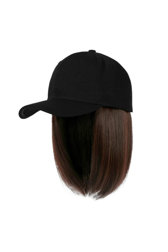 Hat Wig Cap with Hair Extensions Straight Short Bob Hairstyle Removable Wig Hat for Woman Girl Ash Blonde Mix Bleach Blonde Hats with Hair Attached for Women