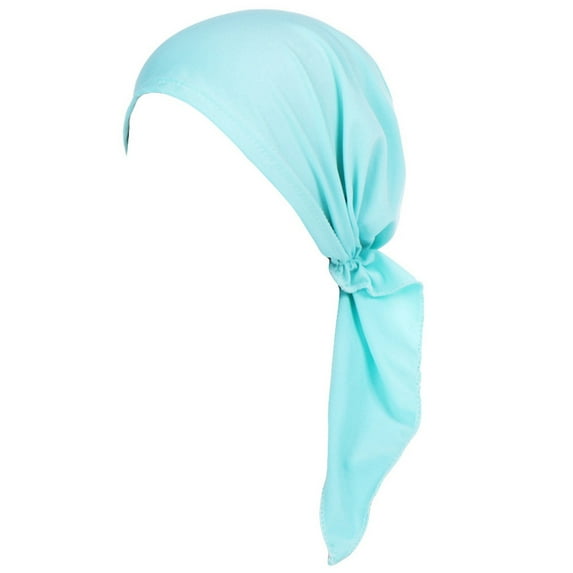Hontri Hat Women Muslim Stretch Turban Hat Chemo Cap Hair Loss Head Scarf Wrap Cap Baseball Cap Mint Green