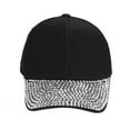 thumbnail image 1 of Hontri Hats for Men Baseball Caps Clearance! Womens New Fashion Baseball Cap Rhinestone Paw Shaped Snapback Hat Black, 1 of 2