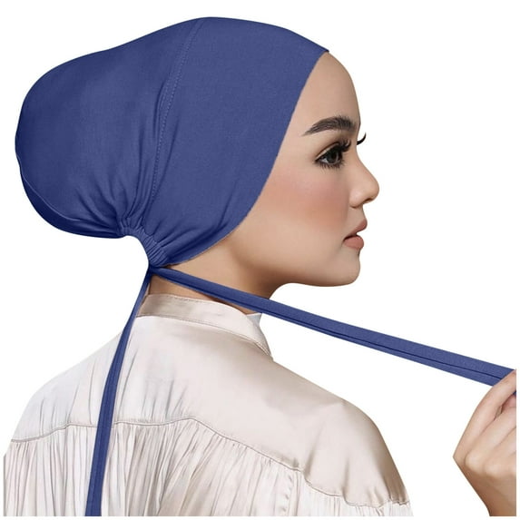Clearance! Hontri 1Pc Headscarf Clearance under $5, Women Casual Solid Color Multicolor Elastic Bandage Lace Up Bottom Muslim Hijab On Sale