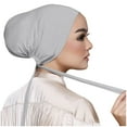 thumbnail image 1 of Hontri Headbands for Women, Women Casual Solid Color Multicolor Elastic Bandage Lace up Bottom Muslim Hijab Headband Grey, 1 of 4