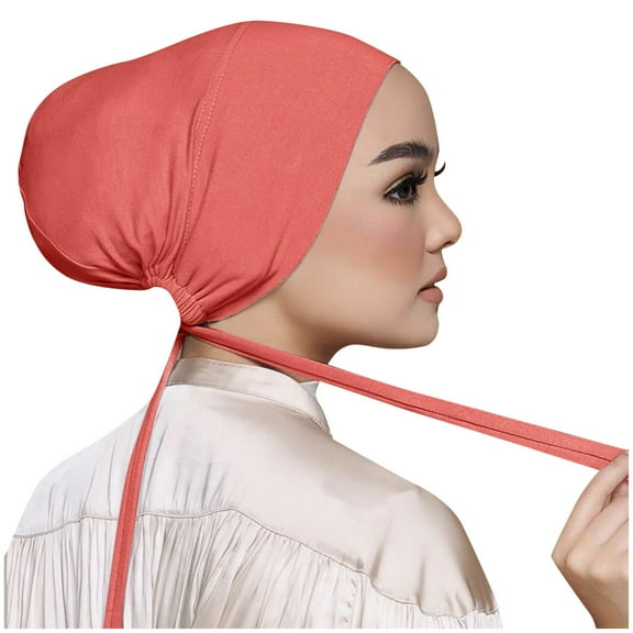 Clearance! Hontri 1Pc Headscarf Clearance under $5, Women Casual Solid Color Multicolor Elastic Bandage Lace Up Bottom Muslim Hijab On Sale