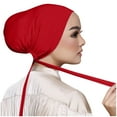 thumbnail image 1 of Clearance! Hontri 1Pc Headscarf Clearance under $5, Women Casual Solid Color Multicolor Elastic Bandage Lace Up Bottom Muslim Hijab On Sale, 1 of 9