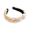 thumbnail image 1 of Hontri Heardband in Sale, Braided Headband Velvet Braided Headband Women's Wide Retro Padded Headband for Women and Girls 1Pc Hair Tie Beige, 1 of 4