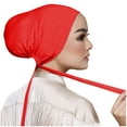 thumbnail image 1 of Hontri Headbands for Women, Women Casual Solid Color Multicolor Elastic Bandage Lace up Bottom Muslim Hijab Headband Red, 1 of 4