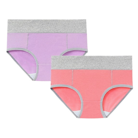 Hontri High Waist Cotton Briefs for Women - Full Coverage Underwear 2-Pack (Breathable, No-Roll Waistband, Everyday Comfort) Hot Pink XL