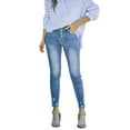 thumbnail image 1 of Hontri Jeans for Women Trendy Deals under $20, Women Stretchy High Waisted Straight Leg Ripped Boyfriend Jeans Frayed Ankle Denim Pants Multi-Color M, 1 of 7