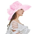 thumbnail image 1 of Hontri Ken/tucky Derby Hats for Women on Sale, Spring and Summer Mesh Sun Hat, Floral Temperament Wedding Hat, Sun Dome Big Brim Hat, Fashionable Hat for Women 0 Pink, 1 of 4