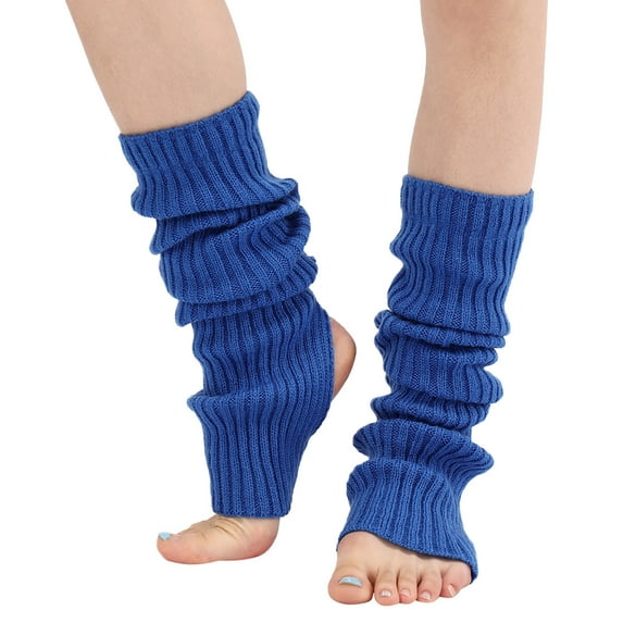 Hontri Leg Warmers for Women Winter Long Leg Warmer Womens Men 80S Ribbed Knit Dance Sports Leg Warmer Leg Warmers Y2K Blue