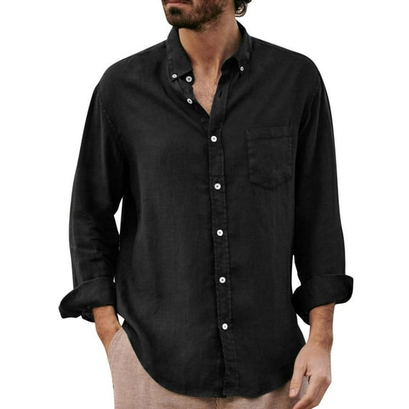 Hontri Men Shirts Cardigan T Shirt for Manlong Sleeveoutdoorloose Fashion T Shirt Black Xl