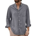 thumbnail image 1 of Hontri Men Shirts Cardigan T Shirt for Manlong Sleeveoutdoorloose Fashion T Shirt Grey L, 1 of 8