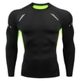 thumbnail image 1 of Hontri Men T Shirts Deals under $15, Mens Fitness Long Sleeve Running Sports T Shirt Men Muscle Athletic Gym Compression Clothes Green Xl, 1 of 4