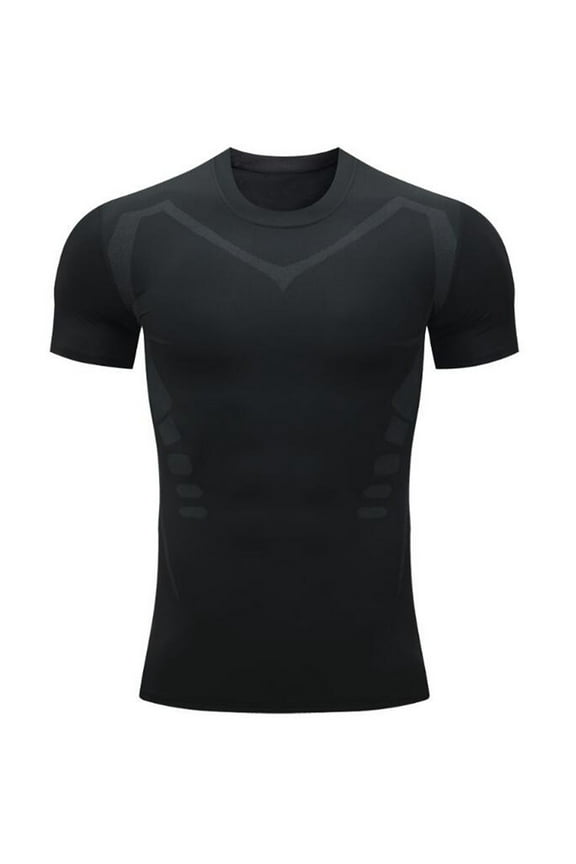 Men T Shirts Graphic Men Compression Shirts Men Short Sleeve Base Layer Athletic Undershirt Gear Workout T Shirt Black Xxl